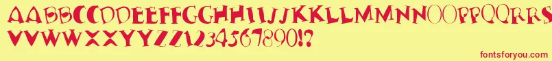 TerribleNervz-fontti – punaiset fontit keltaisella taustalla