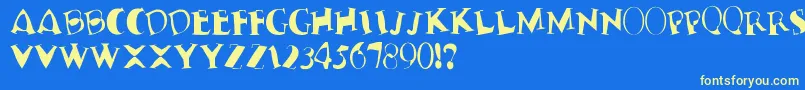 TerribleNervz Font – Yellow Fonts on Blue Background