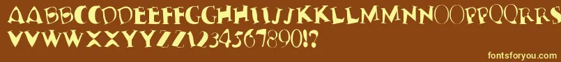 TerribleNervz Font – Yellow Fonts on Brown Background