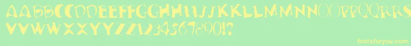 TerribleNervz Font – Yellow Fonts on Green Background