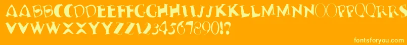 TerribleNervz-Schriftart – Gelbe Schriften auf orangefarbenem Hintergrund