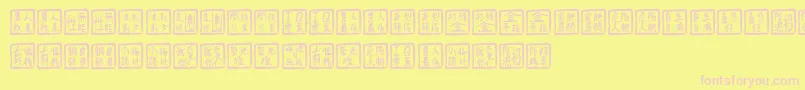 Chinesewhisper Font – Pink Fonts on Yellow Background