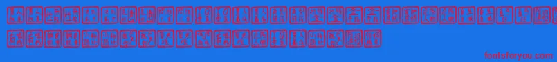 Chinesewhisper Font – Red Fonts on Blue Background