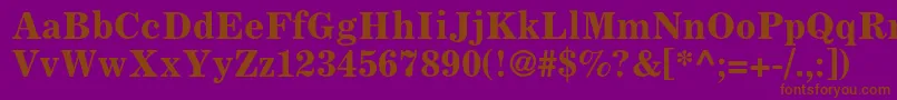 CoronaltstdBoldfaceno2-Schriftart – Braune Schriften auf violettem Hintergrund
