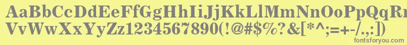 フォントCoronaltstdBoldfaceno2 – 黄色の背景に灰色の文字