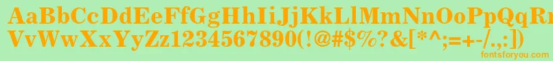 CoronaltstdBoldfaceno2 Font – Orange Fonts on Green Background