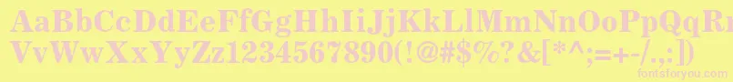 CoronaltstdBoldfaceno2 Font – Pink Fonts on Yellow Background