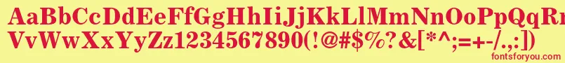 CoronaltstdBoldfaceno2 Font – Red Fonts on Yellow Background