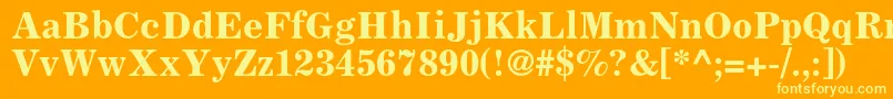 CoronaltstdBoldfaceno2-Schriftart – Gelbe Schriften auf orangefarbenem Hintergrund
