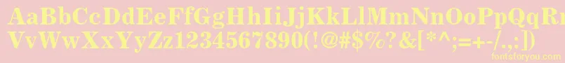 CoronaltstdBoldfaceno2 Font – Yellow Fonts on Pink Background