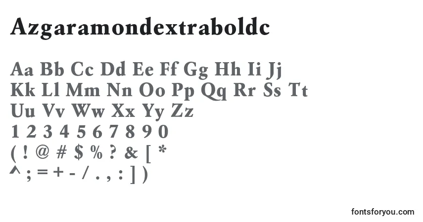 Czcionka Azgaramondextraboldc – alfabet, cyfry, specjalne znaki