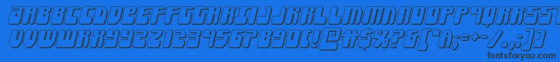 Шрифт Forcemajeure3Dital – чёрные шрифты на синем фоне