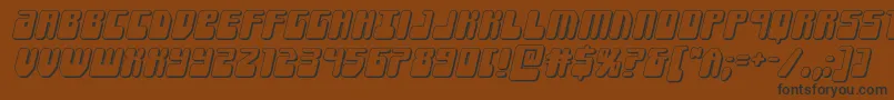 フォントForcemajeure3Dital – 黒い文字が茶色の背景にあります