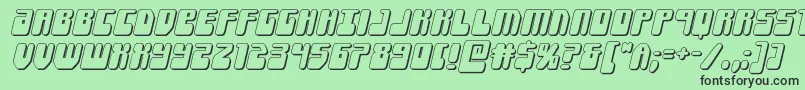 Forcemajeure3Dital-fontti – mustat fontit vihreällä taustalla