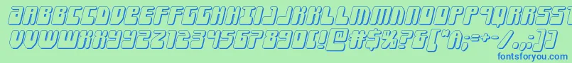 Forcemajeure3Dital-fontti – siniset fontit vihreällä taustalla