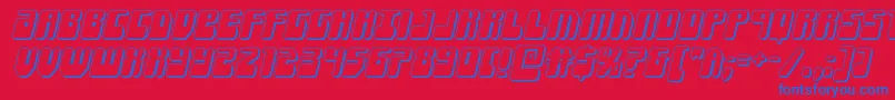 フォントForcemajeure3Dital – 赤い背景に青い文字
