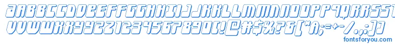 フォントForcemajeure3Dital – 白い背景に青い文字