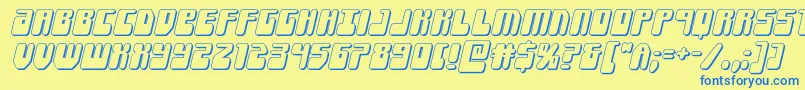 Шрифт Forcemajeure3Dital – синие шрифты на жёлтом фоне