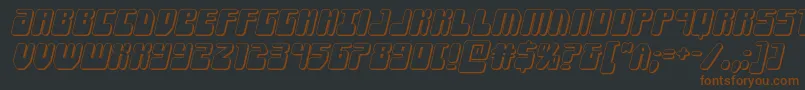 Forcemajeure3Dital-fontti – ruskeat fontit mustalla taustalla