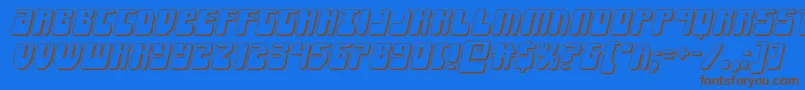 Forcemajeure3Dital-fontti – ruskeat fontit sinisellä taustalla