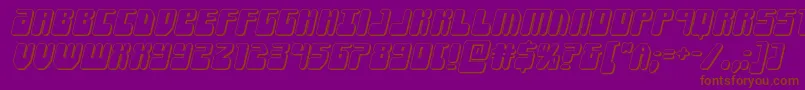 フォントForcemajeure3Dital – 紫色の背景に茶色のフォント