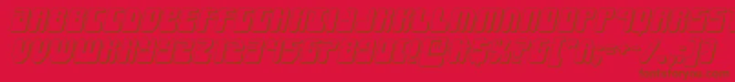 フォントForcemajeure3Dital – 赤い背景に茶色の文字