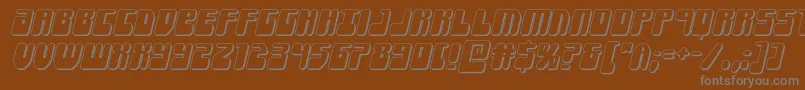 Forcemajeure3Dital-fontti – harmaat kirjasimet ruskealla taustalla