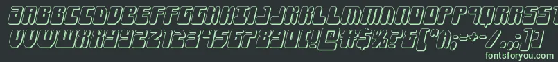 フォントForcemajeure3Dital – 黒い背景に緑の文字