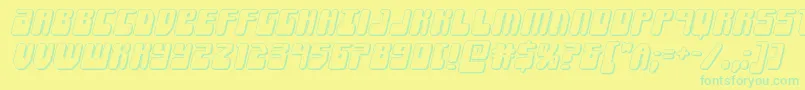 Forcemajeure3Dital Font – Green Fonts on Yellow Background