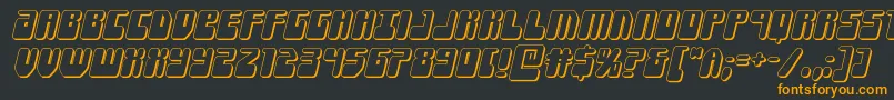フォントForcemajeure3Dital – 黒い背景にオレンジの文字