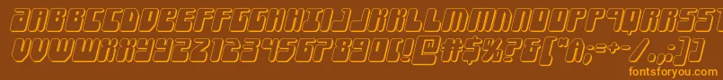 Forcemajeure3Dital-fontti – oranssit fontit ruskealla taustalla