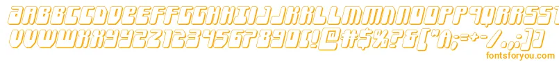 Forcemajeure3Dital-Schriftart – Orangefarbene Schriften auf weißem Hintergrund