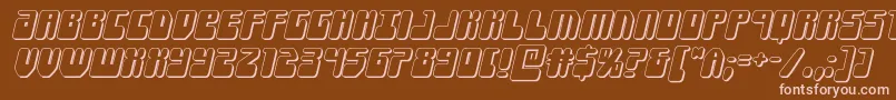 フォントForcemajeure3Dital – 茶色の背景にピンクのフォント