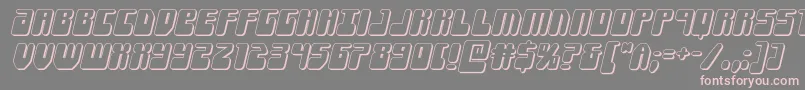 フォントForcemajeure3Dital – 灰色の背景にピンクのフォント