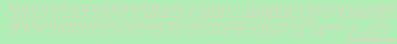 フォントForcemajeure3Dital – 緑の背景にピンクのフォント