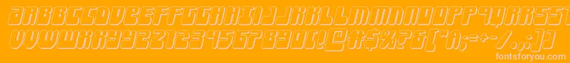 Forcemajeure3Dital-Schriftart – Rosa Schriften auf orangefarbenem Hintergrund