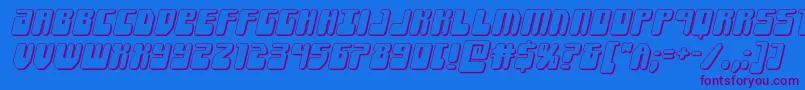 Forcemajeure3Dital-Schriftart – Violette Schriften auf blauem Hintergrund