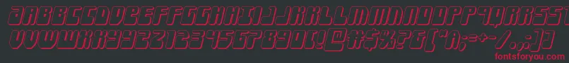 フォントForcemajeure3Dital – 黒い背景に赤い文字