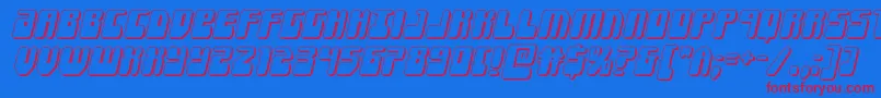 フォントForcemajeure3Dital – 赤い文字の青い背景