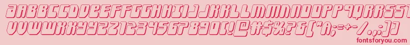 Forcemajeure3Dital-Schriftart – Rote Schriften auf rosa Hintergrund