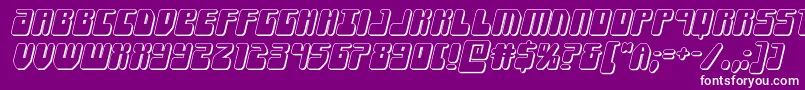 Forcemajeure3Dital-Schriftart – Weiße Schriften auf violettem Hintergrund