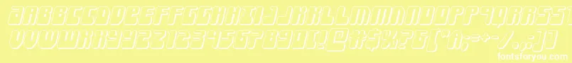 フォントForcemajeure3Dital – 黄色い背景に白い文字