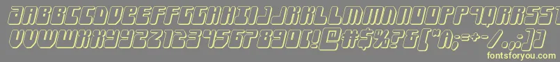 フォントForcemajeure3Dital – 黄色のフォント、灰色の背景