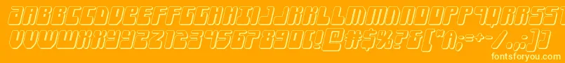 フォントForcemajeure3Dital – オレンジの背景に黄色の文字