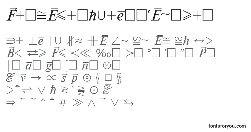 Czcionka MathematicabttRegular – alfabet, cyfry, specjalne znaki