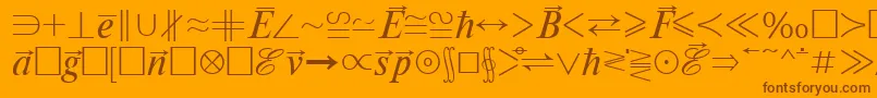 フォントMathematicabttRegular – オレンジの背景に茶色のフォント