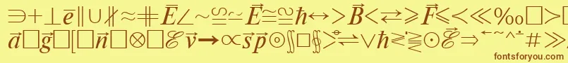 Шрифт MathematicabttRegular – коричневые шрифты на жёлтом фоне