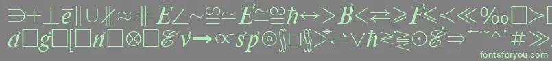 フォントMathematicabttRegular – 灰色の背景に緑のフォント