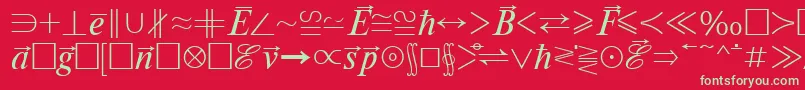 フォントMathematicabttRegular – 赤い背景に緑の文字