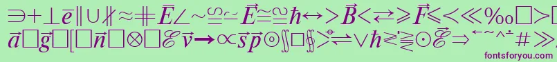 フォントMathematicabttRegular – 緑の背景に紫のフォント